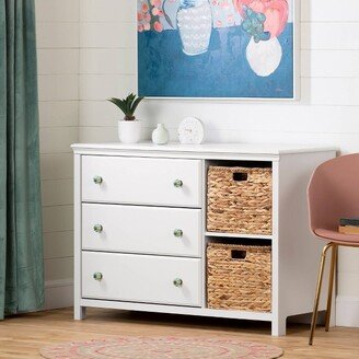 Balka 3 Drawer Kids' Dresser with Baskets Pure White