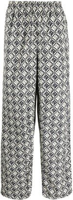 Diamond-Pattern Moon Track Pants