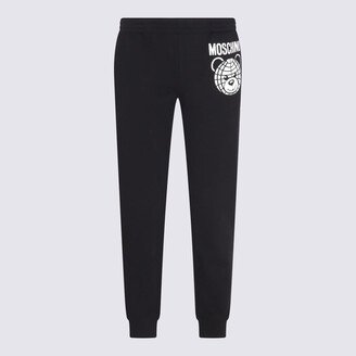 Black Cotton Teddy Bear Track Trousers