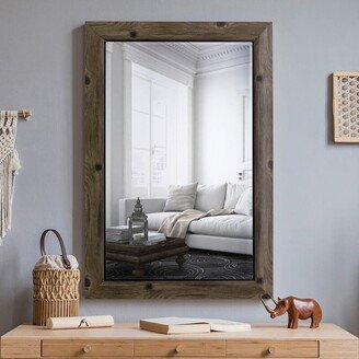 Snake River Décor Medium Rectangle Beveled Glass Wood Casual Mirror Gray - 24x36