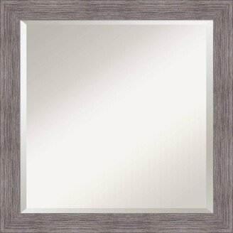 23 x 23 Pinstripe Narrow Framed Bathroom Vanity Wall Mirror Gray