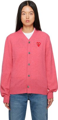 Pink Layered Double Heart Cardigan