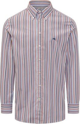 Logo Embroidered Striped Shirt-AA