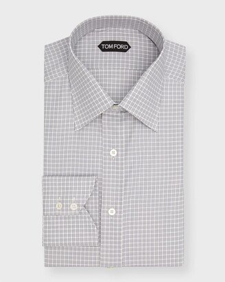 Men's Slim Fit Micro-Check Dress Shirt-AA