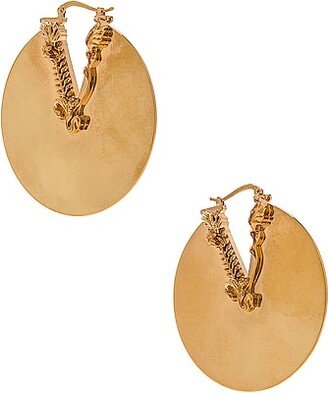 V Statement Earrings in Metallic Gold