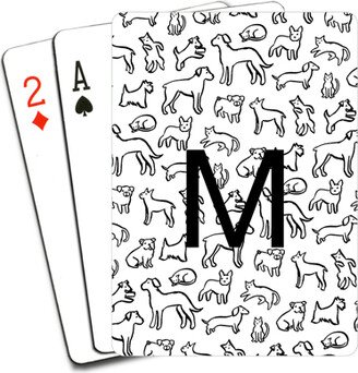 Playing Cards: Outlined Dogs Custom Text Playing Cards, Multicolor