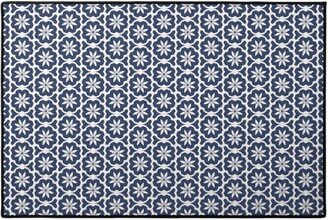 Door Mats: Dutch Flowers - Blue Door Mat, Blue