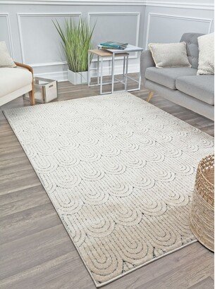 Chanai CN40A Sandstone Geometric Contemporary Tan Area Rug,