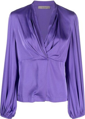 Gathered-Detailing Satin Blouse-AA