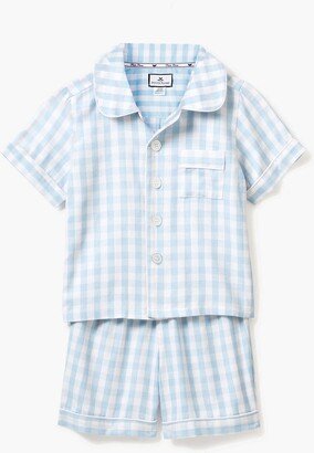 Light Blue Gingham Short Set