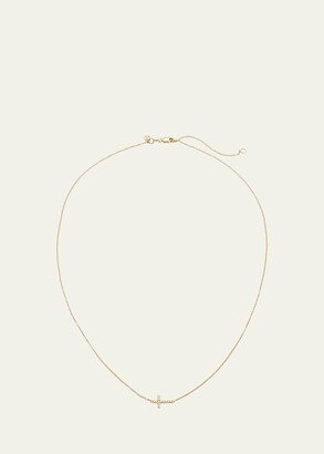 Small Gold Pave Diamond Cross Necklace