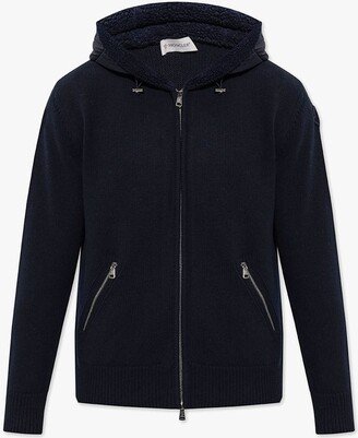 Logo Patch Hooded Cardigan-AD