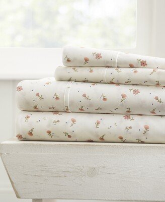 Closeout! The Farmhouse Chic Premium Ultra Soft Pattern 4 Piece Sheet Set by Home Collection - Full