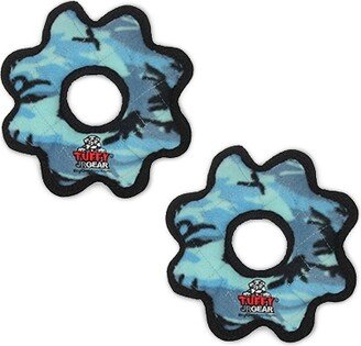 Tuffy Jr Gear Ring Camo Blue, 2-Pack Dog Toys