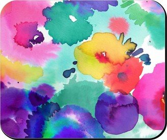 Mouse Pads: Abstract Floral Watercolor - Multi Mouse Pad, Rectangle Ornament, Multicolor