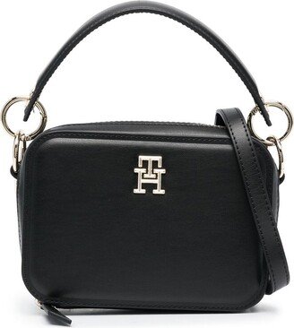 Logo-Plaque Zip-Up Satchel Bag