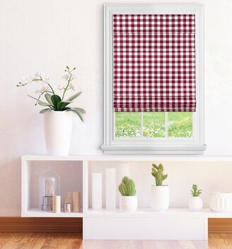 Cordless Buffalo Check Roman Window Shade 27X64