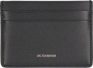 Logo Detail Leather Card Holder-AC