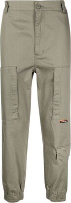 Logo-Patch Cotton Tapered Trousers-AC