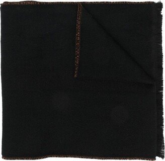 Frayed-Edge Wool Scarf-AA