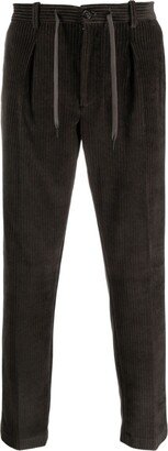 Tapered Corduroy Drawstring Trousers-AA