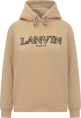 Logo Embroidered Drawstring Hoodie-AL