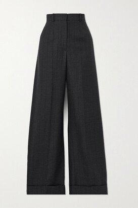 Bibal Pinstriped Wool-twill Wide-leg Pants - Gray