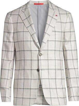 Plaid Wool-Blend Sport Jacket