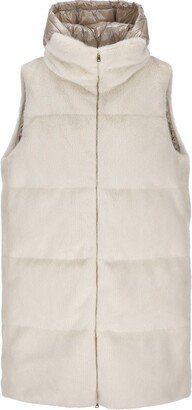 Zip-Up Hooded Gilet-AD