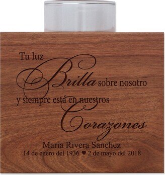 Memorial Candle | Spanish Gift Loss Of Mother Wood Holder Sorry For Your Father Dad