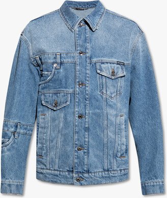 Denim Jacket With Pockets - Blue