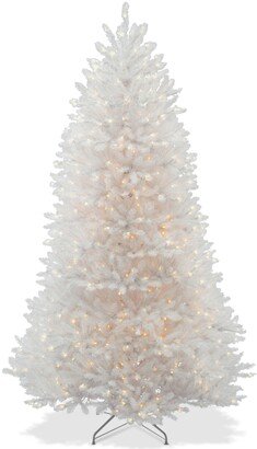 National Tree Company 7.5' Dunhill White Fir Hinged Tree With 750 Clear Lights