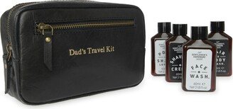 Vida Vida Dads Travel Kit Black Leather Wash Bag With Grooming Products