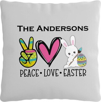 Pillow Cover - Peace Love Easter Personalized Decor, 15.75In X Peach Skin Cover, With Optional Insert