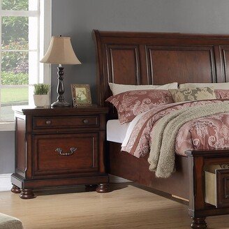 Tiramisubest Cherry Finish Bedside Table Nightstand with 2 Drawers