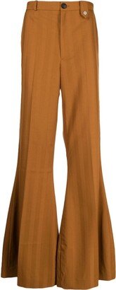 EGONlab. Mega flared striped trousers