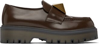 Brown One Stud Loafers