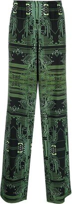 Cyber Fluid wide-leg trousers