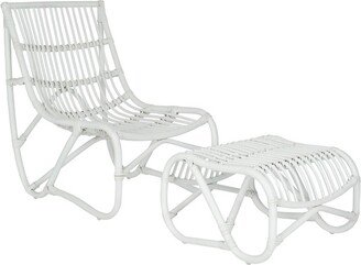 Shenandoah Chair & Ottoman - White