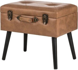 20 Leathaire Upholstered Storage Stool Whiskey Brown