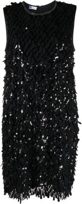 Sequin-Design Sleeveless Shift Dress