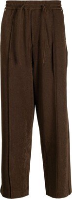 Wide-Leg Stretch-Jersey Trousers