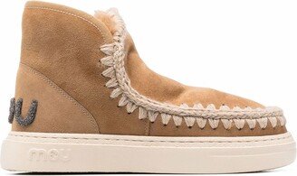 Crochet Stitch-Trim Sneaker Boots