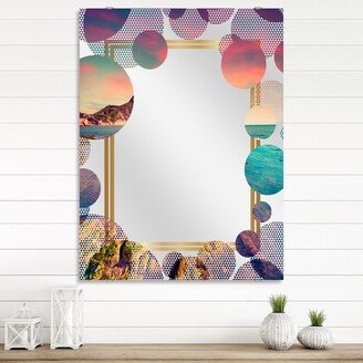 Designart 'Giallonardo Beach Colorful Sunset' Beaches Printed Wall Mirror