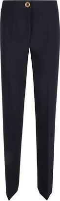 Button Detailed Straight Leg Trousers-AH