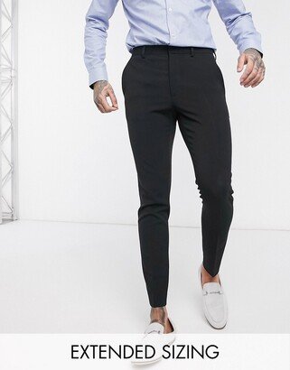 super skinny smart pants in black-AA