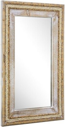 American Art Decor Woven Rattan Mirror 39 x 24 - Brown