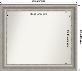 Choose Your Custom Size, 31-in side, Parlor Silver Framed Wall Mirror - Parlor Silver