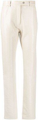 Faux-Leather Slim Trousers-AA