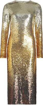 Smokey Sunset Sequined Midi-Dress